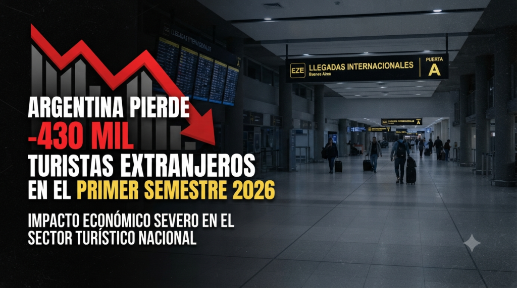 ARGENTINA PIERDE 430 MIL TURISTAS EXTRANJEROS EN EL PRIMER SEMESTRE 2026